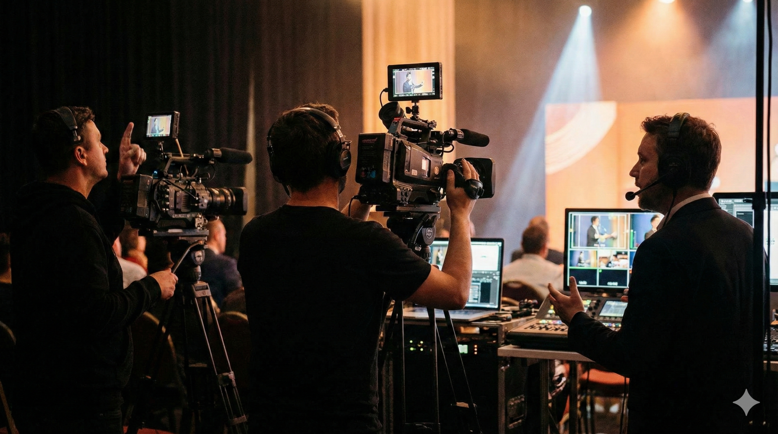 Live event video production partner - video team collaborating with client on event filming strategy