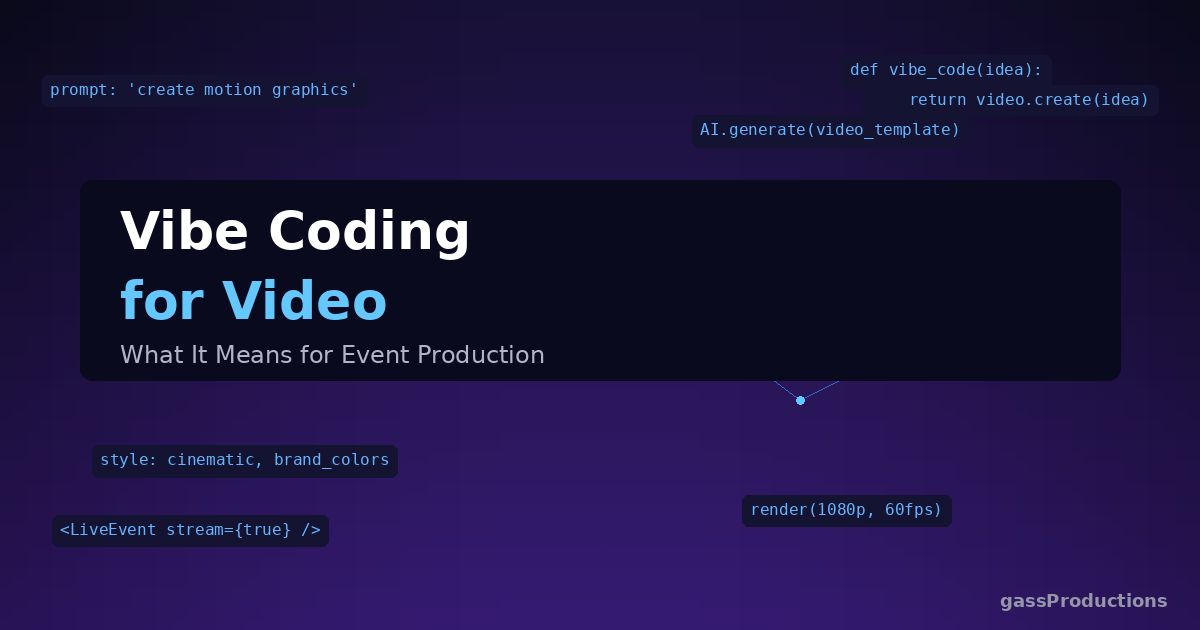 Vibe coding for video - AI-powered motion graphics and event production technology